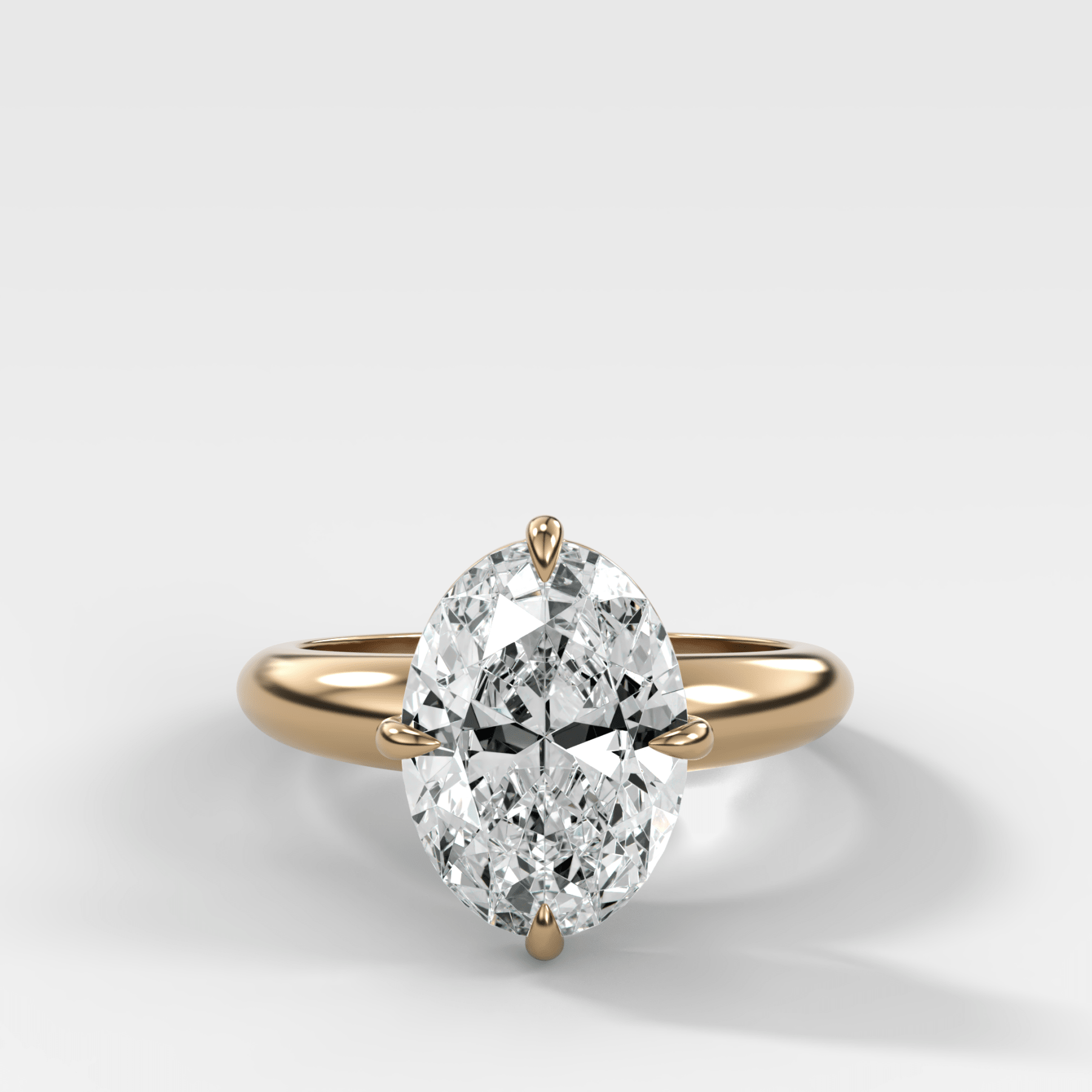 Compass Tapered Dome Engagement Ring With a Oval Diamond