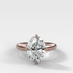 Compass Tapered Dome Engagement Ring With a Oval Diamond