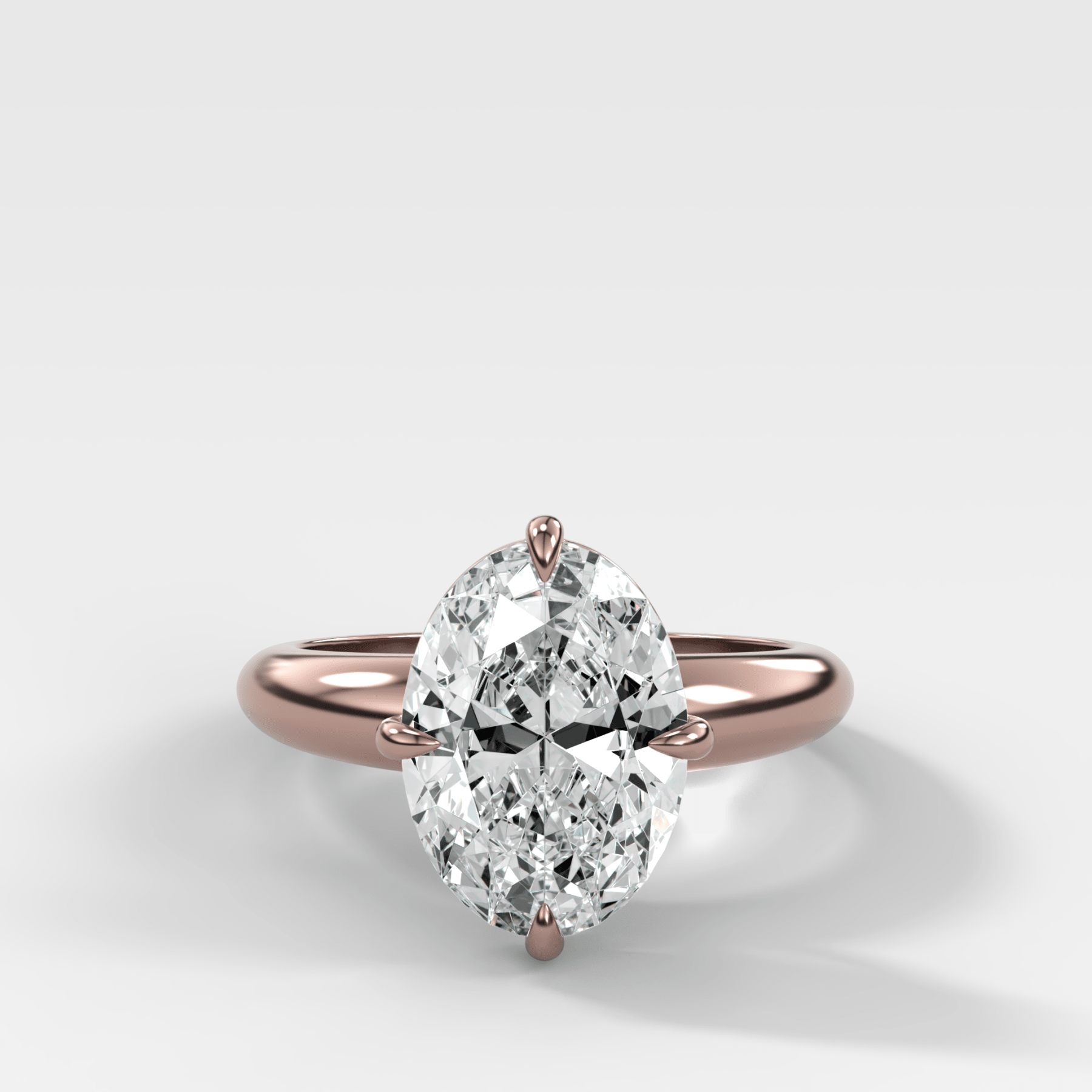 Compass Tapered Dome Engagement Ring With a Oval Diamond