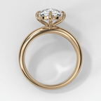 Compass Tapered Dome Engagement Ring With a Pear Diamond
