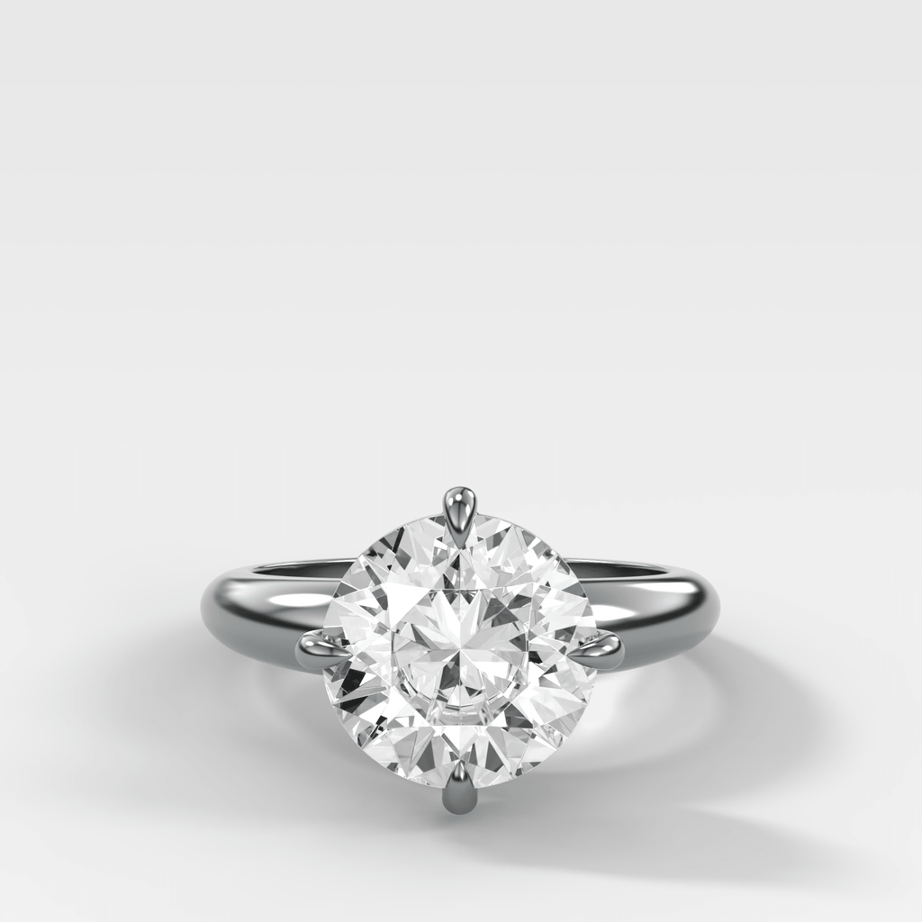 Compass Tapered Dome Engagement Ring With a Round Diamond
