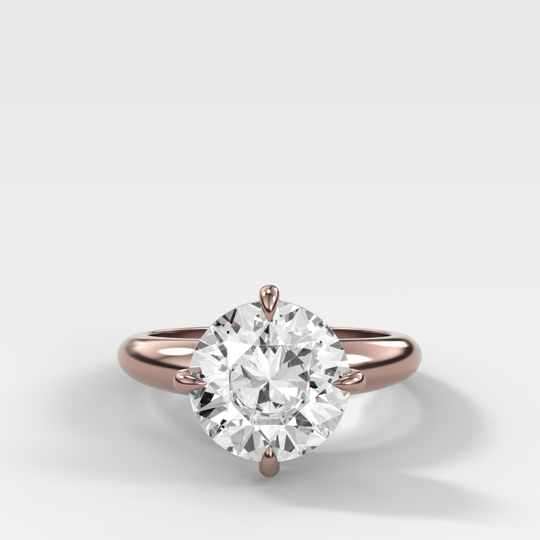 Compass Tapered Dome Engagement Ring With a Round Diamond