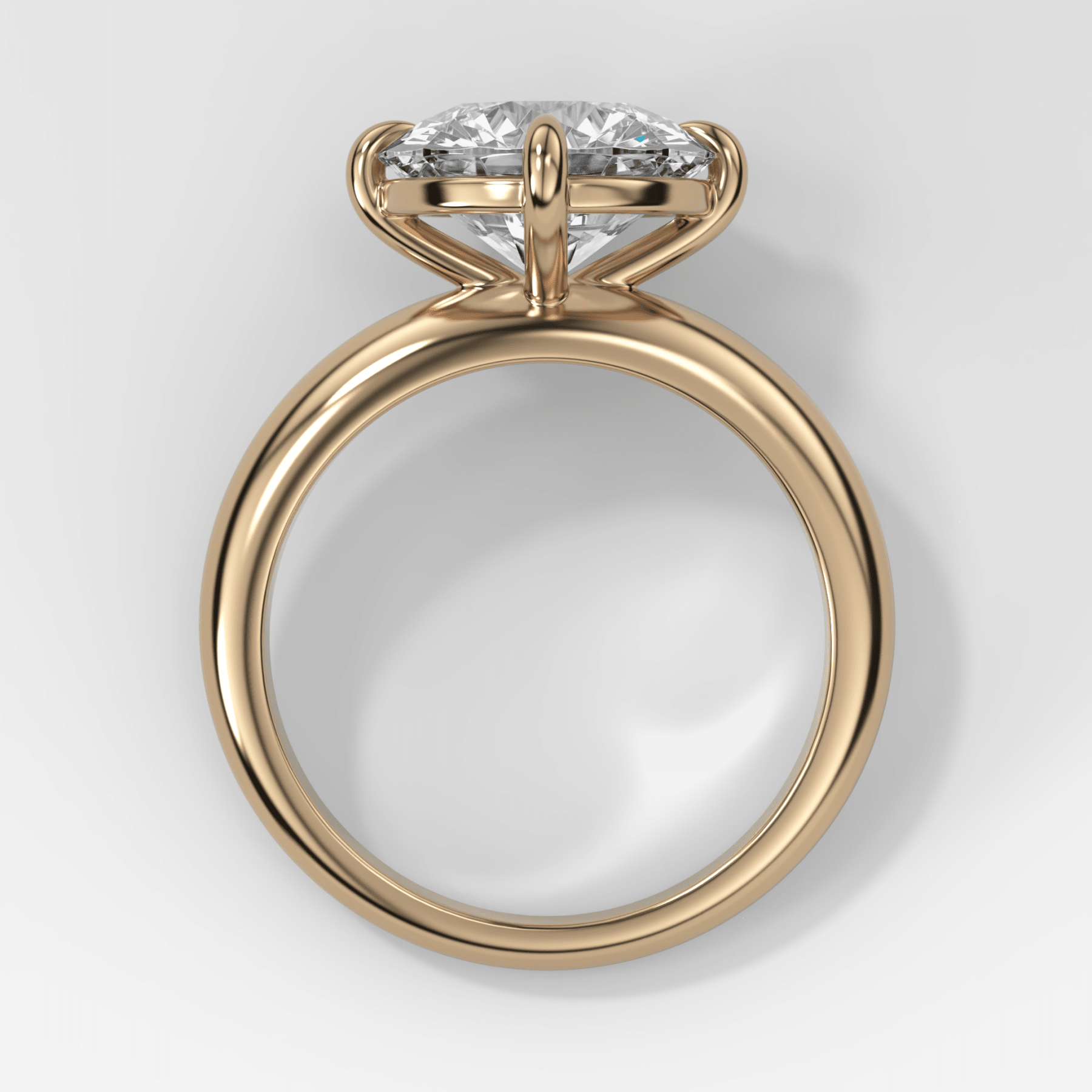 Compass Tapered Dome Engagement Ring With a Round Diamond