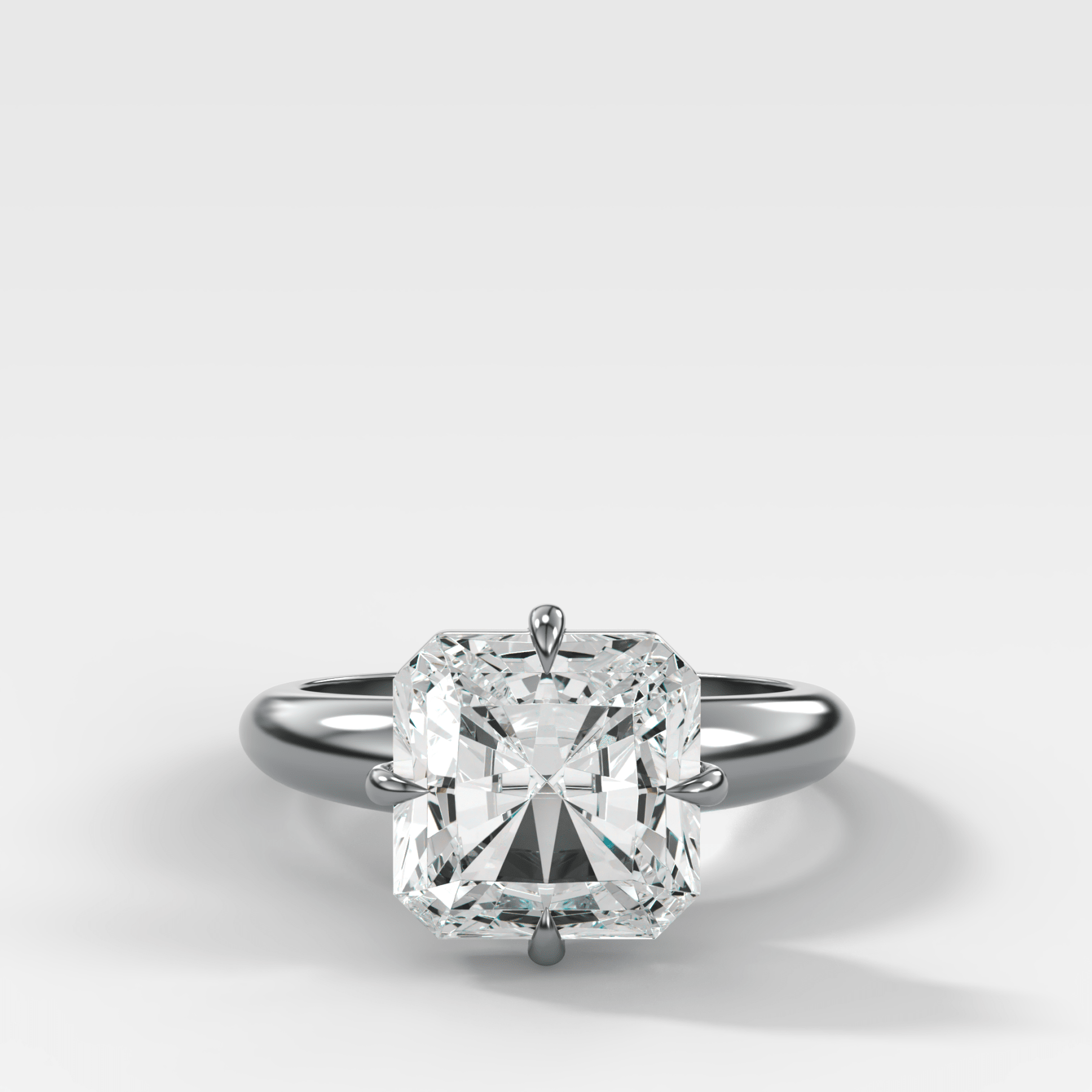 Compass Tapered Dome Engagement Ring With a Square Radiant Diamond