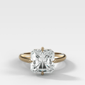 Compass Tapered Dome Engagement Ring With a Square Radiant Diamond