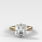 Compass Tapered Dome Engagement Ring With a Square Radiant Diamond