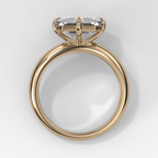 Compass Tapered Dome Engagement Ring With an Asscher Diamond