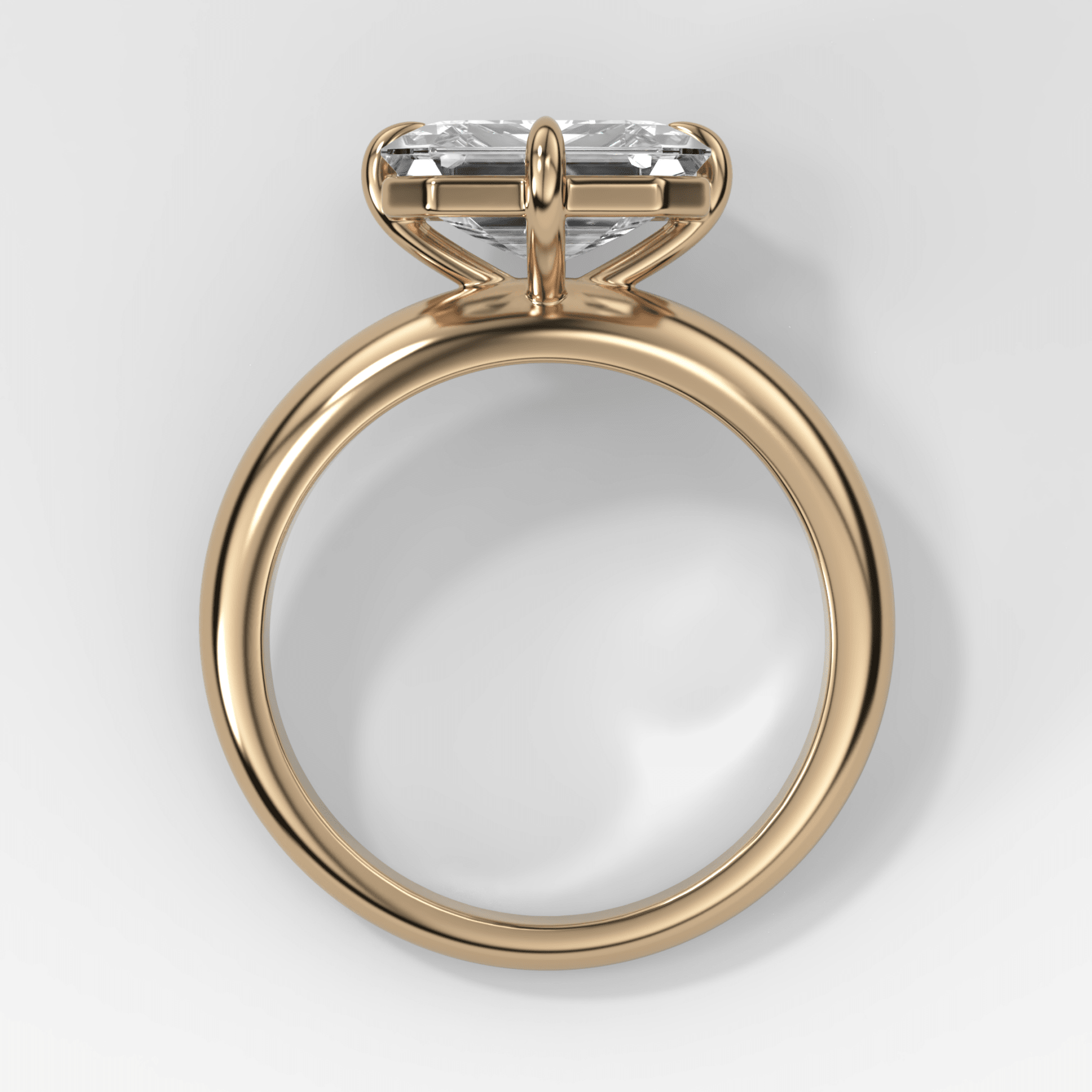 Compass Tapered Dome Engagement Ring With an Asscher Diamond