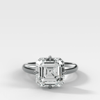 Compass Tapered Dome Engagement Ring With an Asscher Diamond