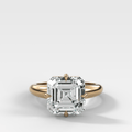 Compass Tapered Dome Engagement Ring With an Asscher Diamond