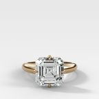 Compass Tapered Dome Engagement Ring With an Asscher Diamond