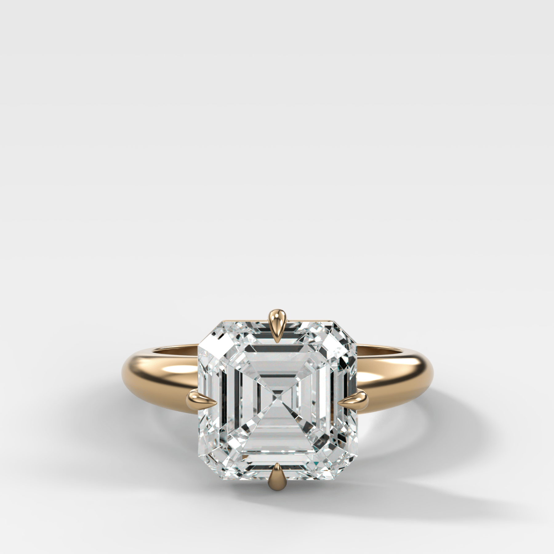 Compass Tapered Dome Engagement Ring With an Asscher Diamond