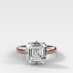 Compass Tapered Dome Engagement Ring With an Asscher Diamond