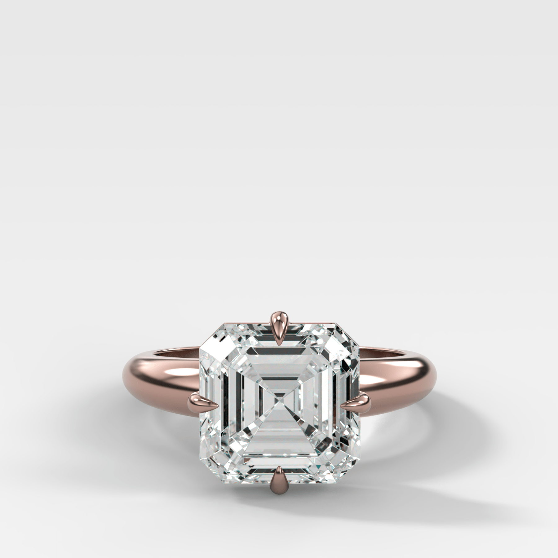 Compass Tapered Dome Engagement Ring With an Asscher Diamond