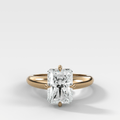 Compass Tapered Dome Engagement Ring With an Elongated Radiant Diamond