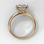 Compass Tapered Dome Engagement Ring With an Emerald Diamond