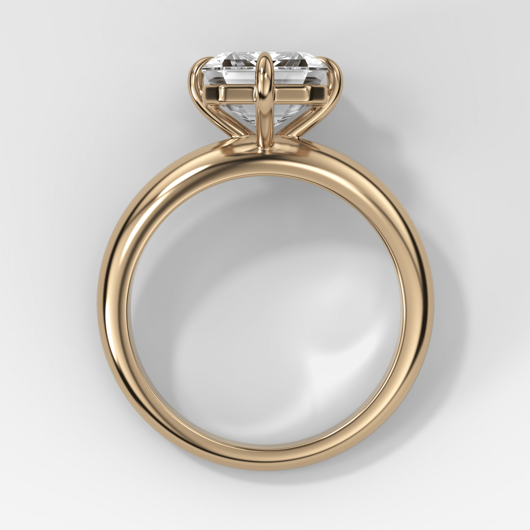 Compass Tapered Dome Engagement Ring With an Emerald Diamond