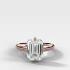 Compass Tapered Dome Engagement Ring With an Emerald Diamond