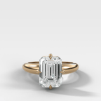 Compass Tapered Dome Engagement Ring With an Emerald Diamond