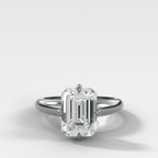 Compass Tapered Dome Engagement Ring With an Emerald Diamond
