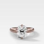 Compass Tapered Dome Engagement Ring With Old Mine Cut Diamond