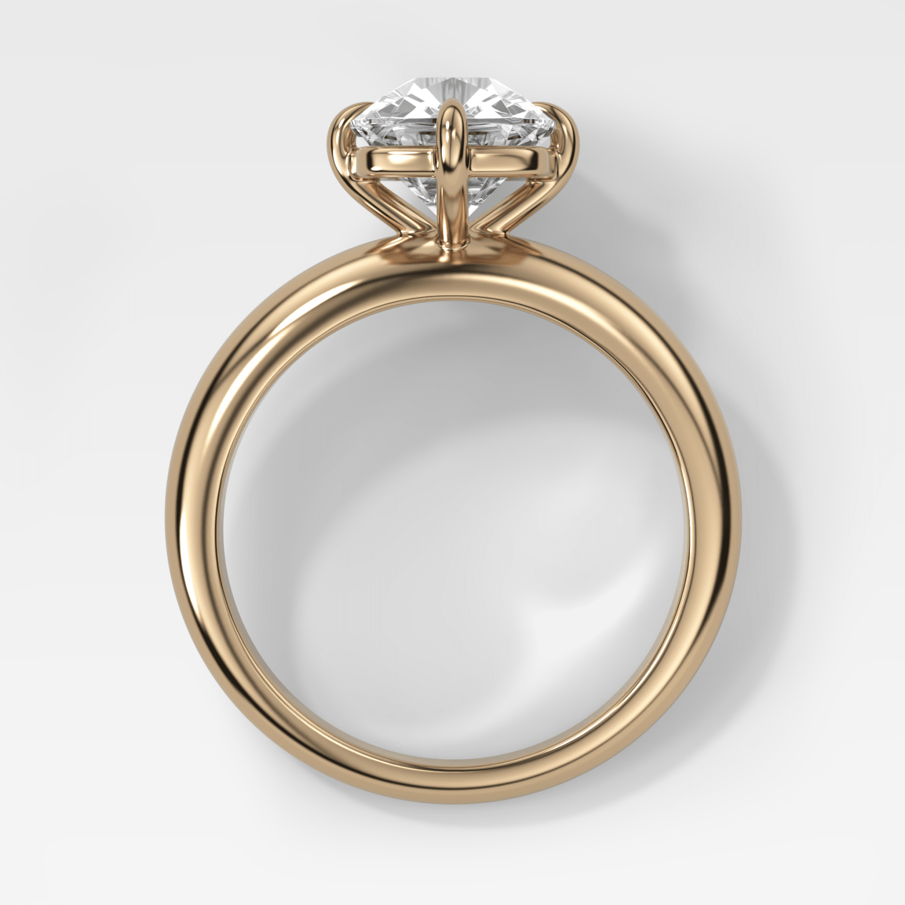 Compass Tapered Dome Engagement Ring With Old Mine Cut Diamond