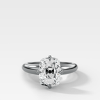 Compass Tapered Dome Engagement Ring With Old Mine Cut Diamond