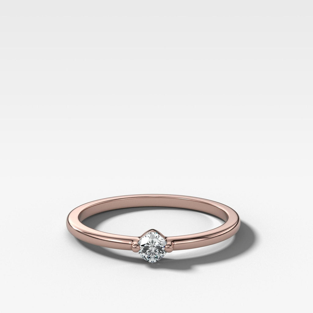 Compass Wedding Band with A Cushion Cut