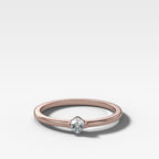 Compass Wedding Band with A Cushion Cut