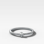 Compass Wedding Band with A Cushion Cut