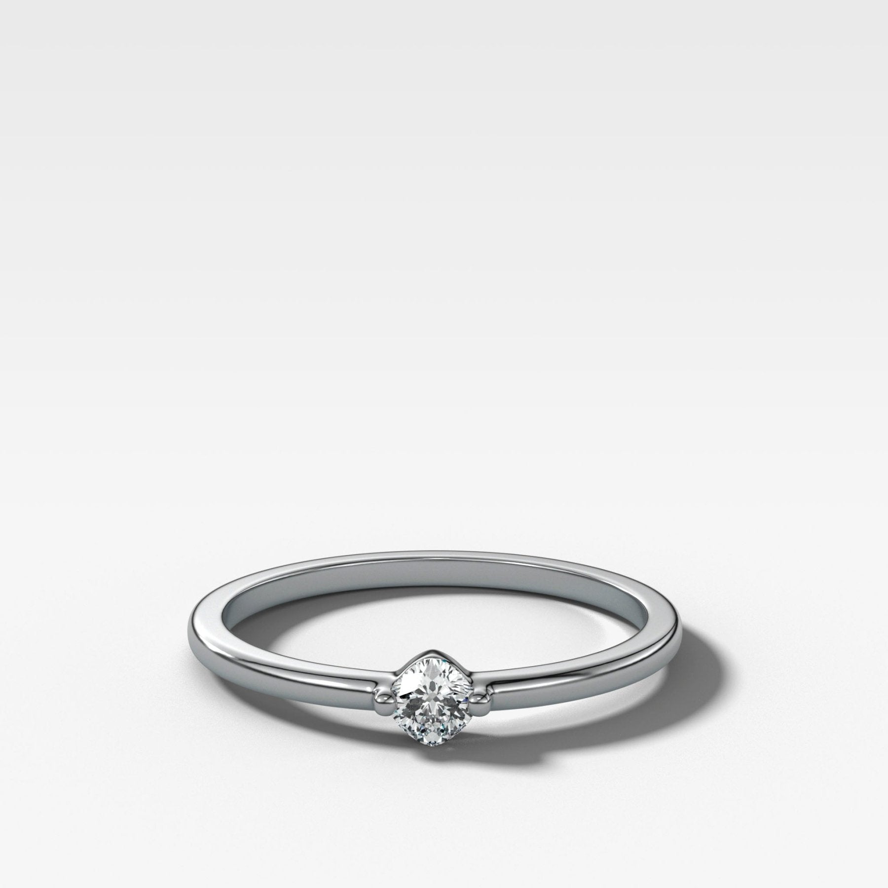 Compass Wedding Band with A Cushion Cut