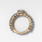 Constellation Baguette Engagement Ring with Elongated Radiant Cut Diamond