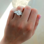 Constellation Baguette Engagement Ring with Elongated Radiant Cut Diamond