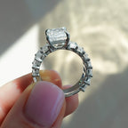 Constellation Baguette Engagement Ring with Elongated Radiant Cut Diamond