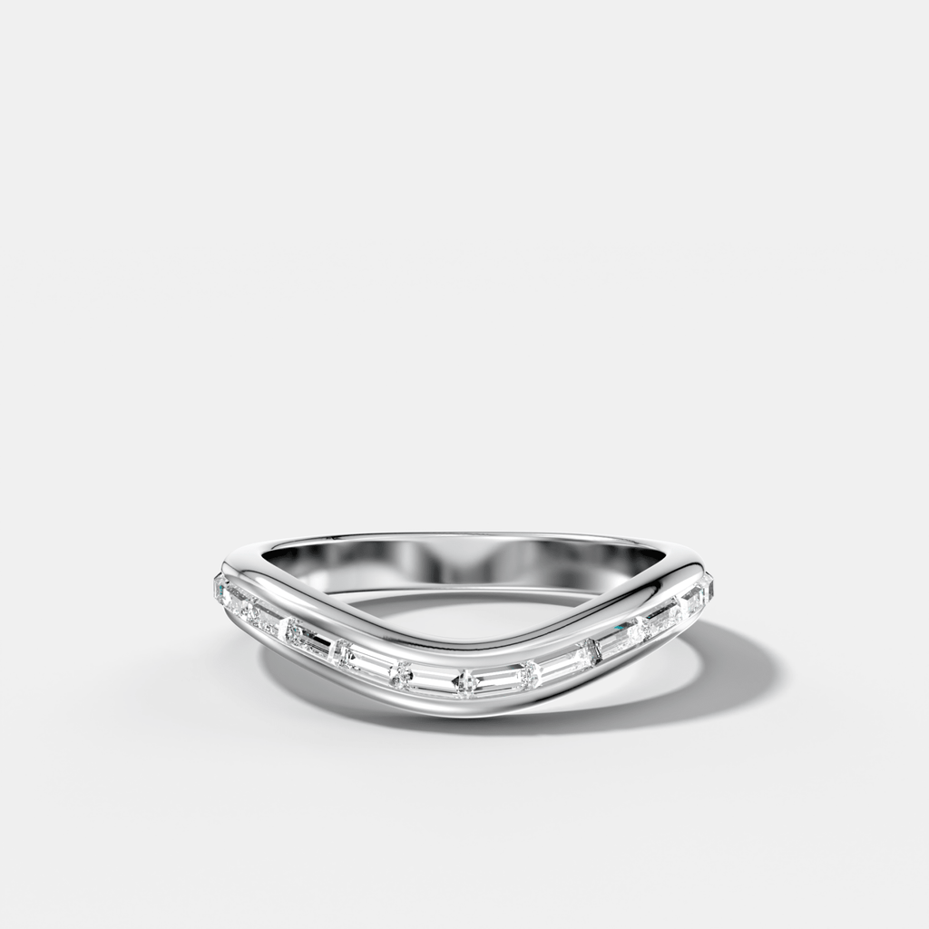 Contoured Channel Set Baguette Eternity Band
