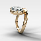 Contoured Club Engagement Ring With 3.78ct Lab Grown Oval Cut Diamond