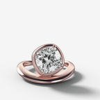 Contoured Club Engagement Ring with a Cushion Cut Diamond