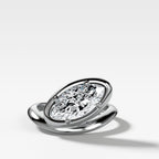Contoured Club Engagement Ring with a Marquise Cut Diamond