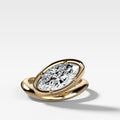 Contoured Club Engagement Ring with a Marquise Cut Diamond