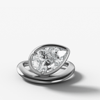 Contoured Club Engagement Ring with a Pear Cut Diamond