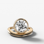 Contoured Club Engagement Ring with a Round Cut Diamond