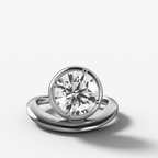 Contoured Club Engagement Ring with a Round Cut Diamond