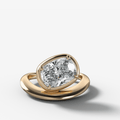 Contoured Club Engagement Ring with an Elongated Cushion Cut Diamond