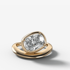 Contoured Club Engagement Ring with an Elongated Cushion Cut Diamond