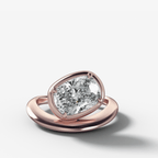 Contoured Club Engagement Ring with an Elongated Cushion Cut Diamond