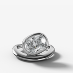 Contoured Club Engagement Ring with an Elongated Cushion Cut Diamond