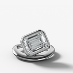 Contoured Club Engagement Ring with an Emerald Cut Diamond