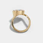 Contoured Engagement Ring with a 1.01ct Lab Grown Marquise Cut Diamond