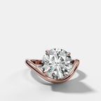 Contoured Engagement Ring with a Round Cut Diamond