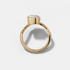 Contoured Engagement Ring with an Elongated Cushion Cut Diamond